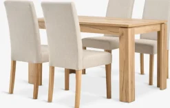 LINTRUP + TUREBYLINTRUP L140 table coloris chêne + 4 TUREBY chaises beige-JYSK Clearance