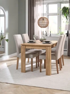 LINTRUP + TUREBYLINTRUP L140 table coloris chêne + 4 TUREBY chaises beige-JYSK Clearance