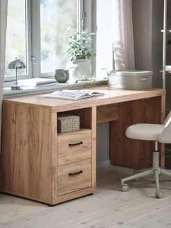 LINTRUPBureau LINTRUP 60x140 2 tiroirs 1 tablette coloris chêne nat-JYSK Best