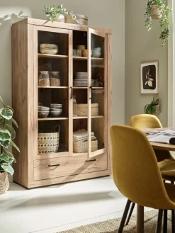 LINTRUPVitrine LINTRUP 2 portes coloris chêne naturel-JYSK Online