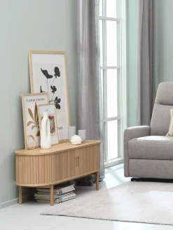 LYNGVIGMeuble TV LYNGVIG 120cm 2 portes tambours-Royal Oak Discount