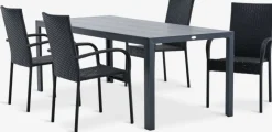 MADERUP + GUDHJEMMADERUP L205 table + 4 GUDHJEM chaises noir-JUTLANDIA Discount