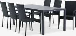 MADERUP + GUDHJEMMADERUP L205 table + 4 GUDHJEM chaises noir-JUTLANDIA Discount