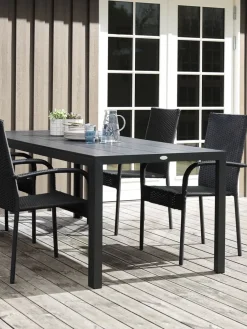MADERUP + GUDHJEMMADERUP L205 table + 4 GUDHJEM chaises noir-JUTLANDIA Discount