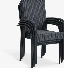 MADERUP + GUDHJEMMADERUP L205 table + 4 GUDHJEM chaises noir-JUTLANDIA Discount