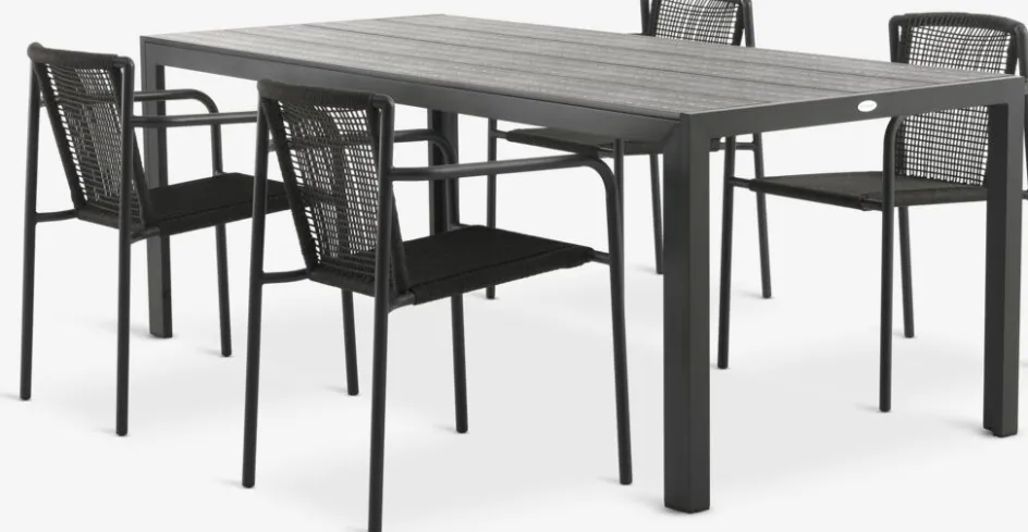 MADERUP + KRISTIANSTADMADERUP L205 table noir + 4 KRISTIANSTAD chaises vert-JYSK Best