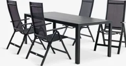 MADERUP + LOMMAMADERUP L205 table noir + 4 LOMMA chaises inclinables noir-JUTLANDIA Sale
