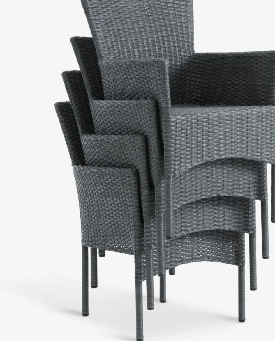 MARIELYST + AIDTMARIELYST L150 table + 4 AIDT chaises gris-JYSK Online