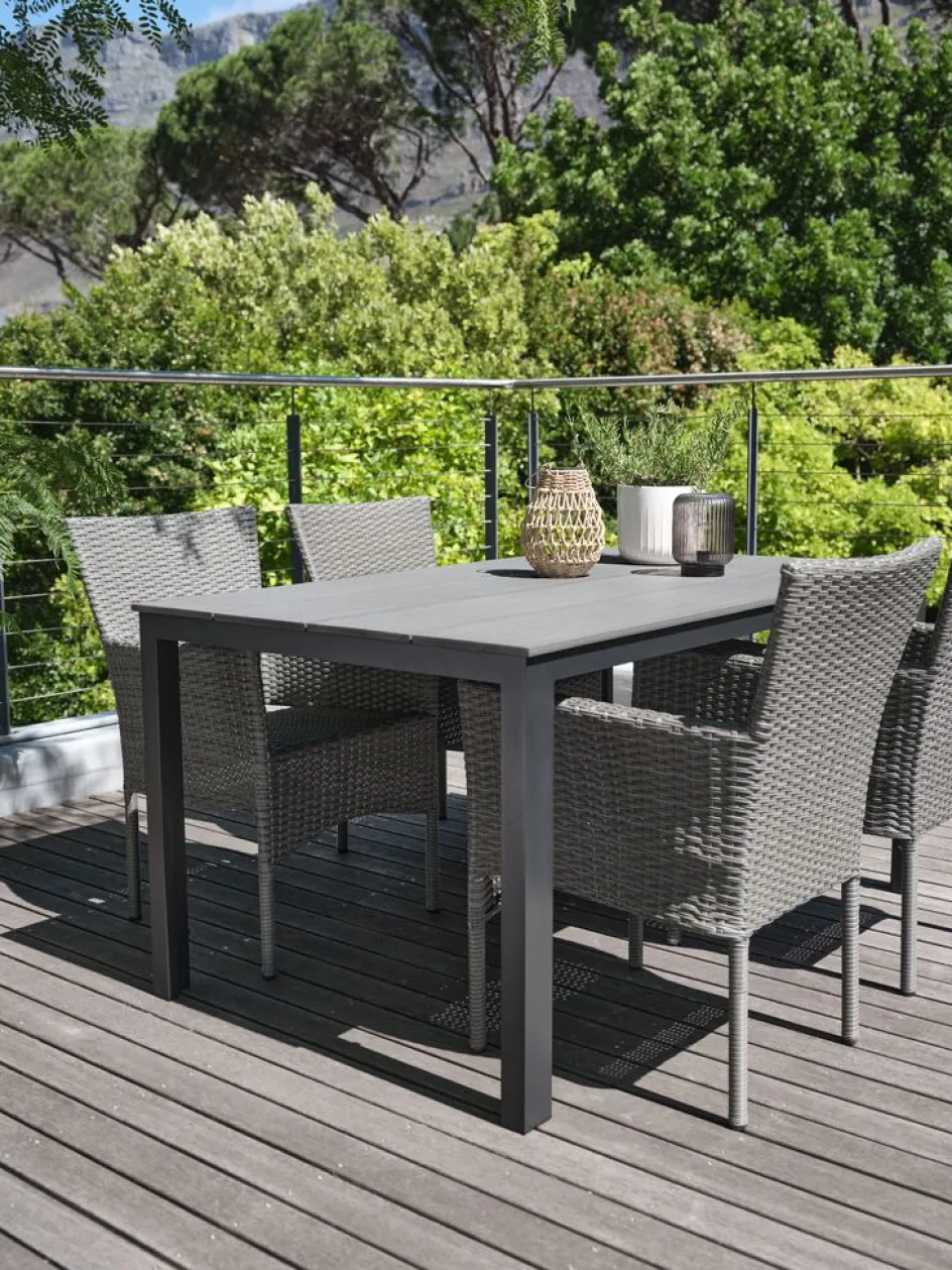 MARIELYST + AIDTMARIELYST L150 table + 4 AIDT chaises gris-JYSK Online