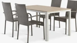 MARIELYST + GUDHJEMMARIELYST L150 table + 4 GUDHJEM chaises naturel-JYSK New