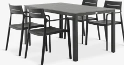 MARIELYST + INGSTRUPMARIELYST L150 table + 4 INGSTRUP chaises noir-JYSK New
