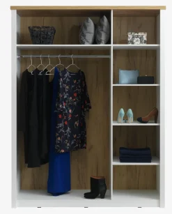 MARKSKELArmoire MARKSKEL 162x210 blanc/coloris chêne naturel-JYSK Online