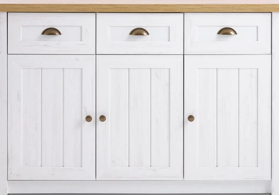 MARKSKELBuffet MARKSKEL 3 portes blanc/coloris chêne naturel-JYSK Clearance