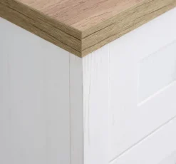 MARKSKELCommode 4 tiroirs 1 porte MARKSKEL blanc/coloris chêne nat.-JYSK Best