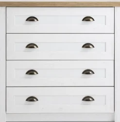 MARKSKELCommode 4 tiroirs MARKSKEL blanc/coloris chêne naturel-JYSK Sale