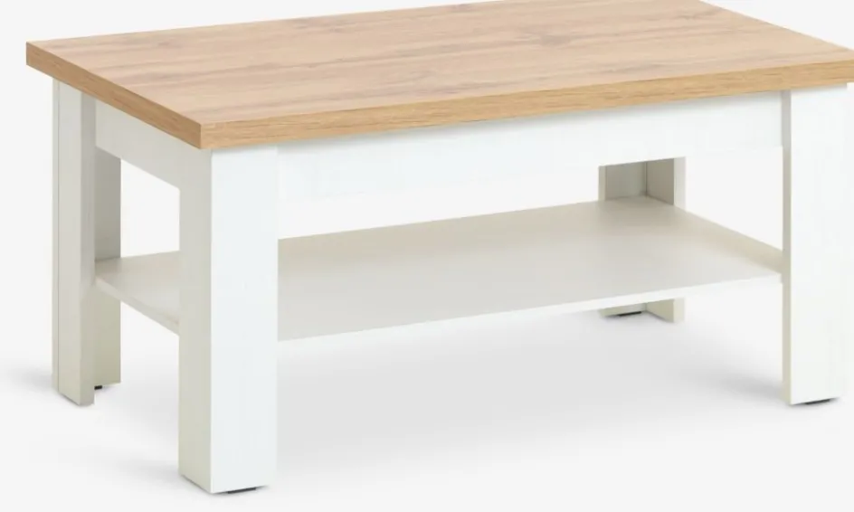 MARKSKELTable basse MARKSKEL 60x110 blanc/coloris chêne naturel-JYSK