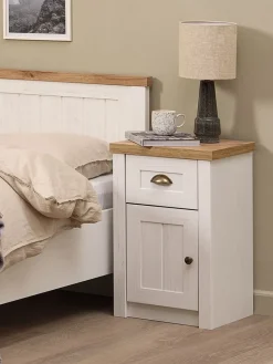 MARKSKELTable de nuit MARKSKEL blanc/coloris chêne naturel-JYSK