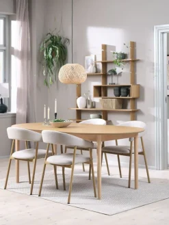 MARSTRAND + EJSINGMARSTRAND L200/280 table col. chêne + 4 EJSING chaises beige-JYSK Sale