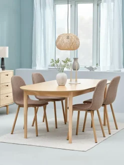 MARSTRAND + EJSTRUPMARSTRAND L200/280 table col. chêne +4 EJSTRUP chaises sable-JYSK Discount