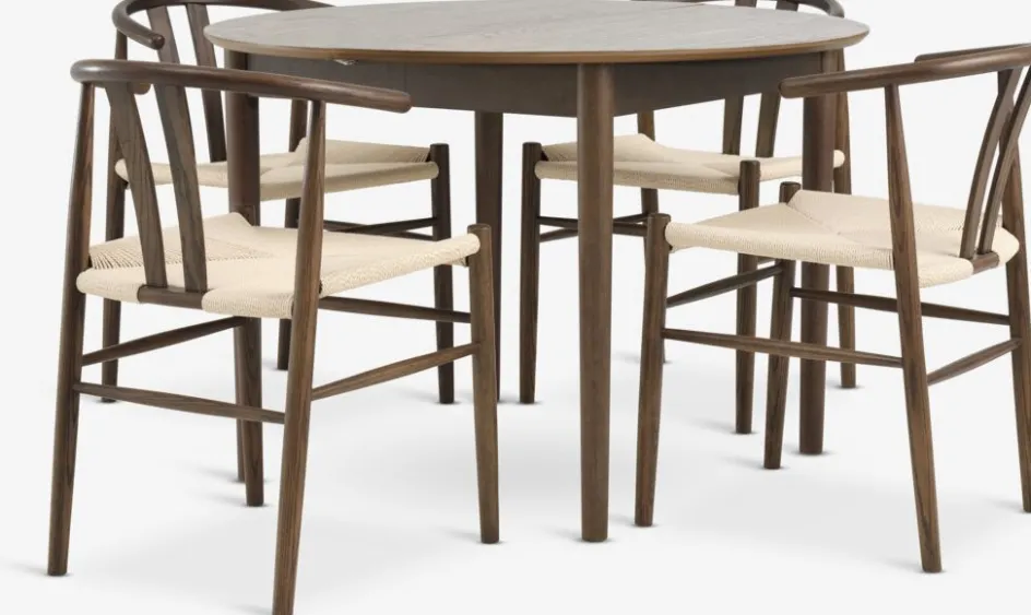 MARSTRAND + GUDERUPMARSTRAND Ø110 table + 4 GUDERUP chaises ch. f.-JYSK Discount