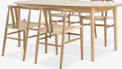 MARSTRAND + GUDERUPMARSTRAND L200/280 table coloris chêne + 4 GUDERUP chaises-JYSK Hot