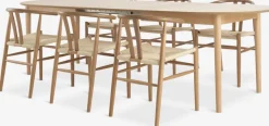 MARSTRAND + GUDERUPMARSTRAND L200/280 table coloris chêne + 4 GUDERUP chaises-JYSK Hot