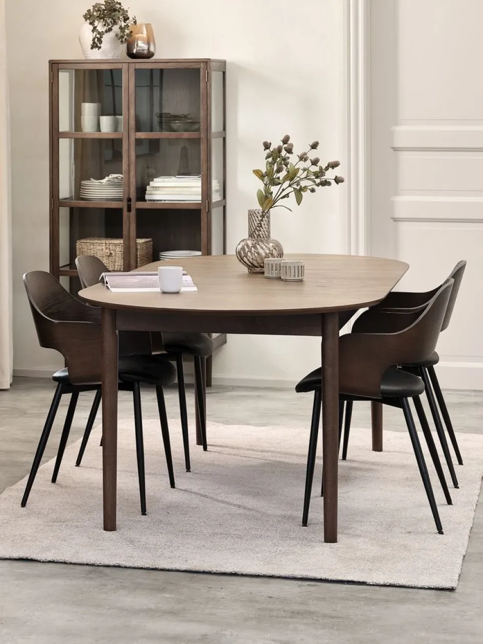 MARSTRAND + HVIDOVREMARSTRAND L200/280 table chêne f. + 4 HVIDOVRE chaises ch. f-JYSK New