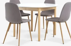 MARSTRAND + JONSTRUPMARSTRAND Ø110 table blanc + JONSTRUP chaises gris-JYSK Outlet