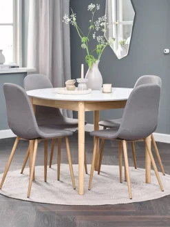 MARSTRAND + JONSTRUPMARSTRAND Ø110 table blanc + JONSTRUP chaises gris-JYSK Outlet