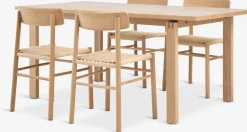 MEJLSKOV + ISLEVMEJLSKOV L180 table + 4 ISLEV s/accou. chêne naturel-JYSK Discount