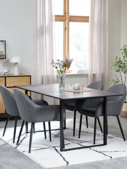 MOSELUND + SABROMOSELUND L180 table céramique + 4 SABRO chaises gris/noir-JYSK Online