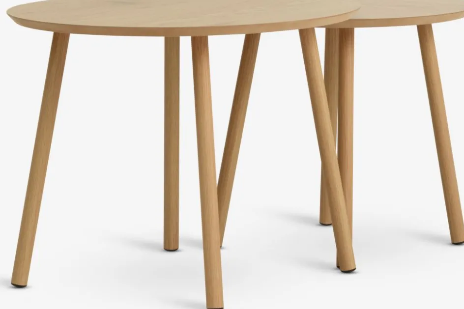 MUNKEBOTables gigognes MUNKEBO Ø55/Ø45 coloris chêne naturel 2pcs-JYSK