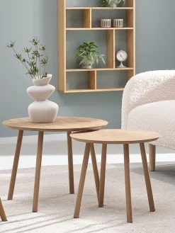 MUNKEBOTables gigognes MUNKEBO Ø55/Ø45 coloris chêne naturel 2pcs-JYSK