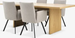 MUNKEBY + GJESINGMUNKEBY L220 table colo. chêne + 4 GJESING chaises beige/n.-JYSK Hot