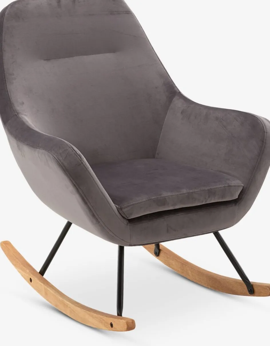 NEBELFauteuil à bascule NEBEL velours gris-JYSK New