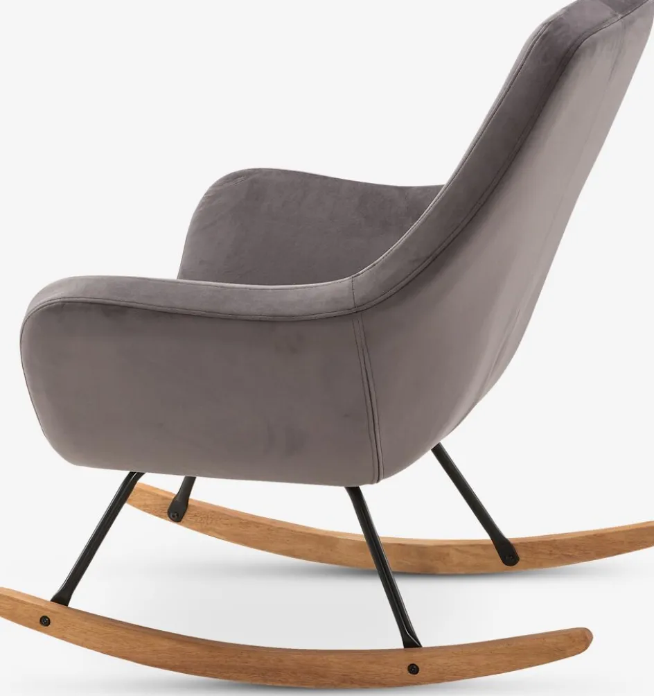 NEBELFauteuil à bascule NEBEL velours gris-JYSK New
