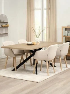 NORTOFT + ADSLEVNORTOFT L200 table coloris chêne + 4 ADSLEV chaises beige-JYSK Best