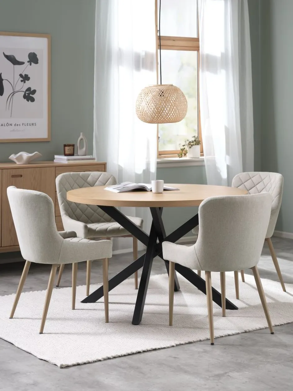 NORTOFT + BELLINGENORTOFT Ø120 table coloris chêne + 4 BELLINGE chaises sable-JYSK Best