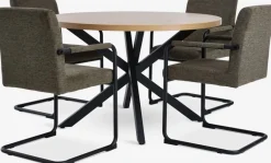 NORTOFT + ESPENORTOFT Ø120 table coloris chêne + 4 ESPE chaises olive/noir-JYSK Best