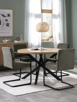 NORTOFT + ESPENORTOFT Ø120 table coloris chêne + 4 ESPE chaises olive/noir-JYSK Best