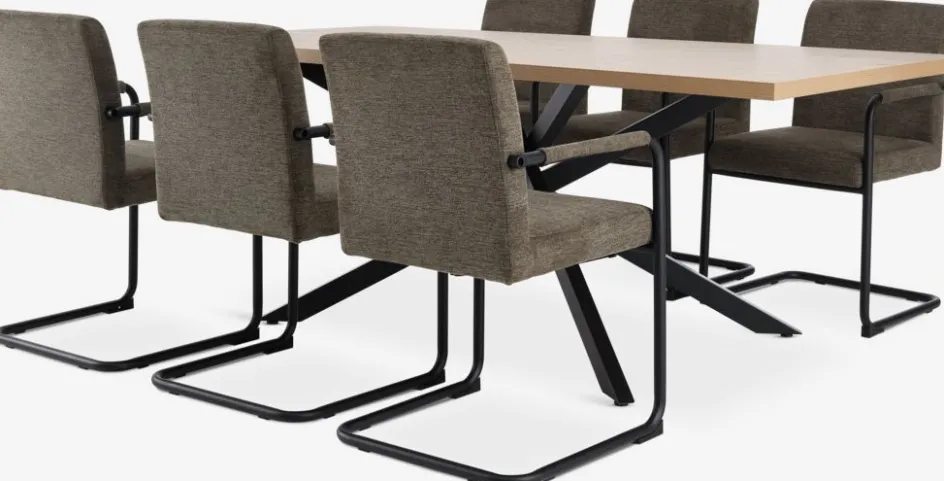 NORTOFT + ESPENORTOFT L200 table coloris chêne + 4 ESPE chaises olive/noir-JYSK Clearance