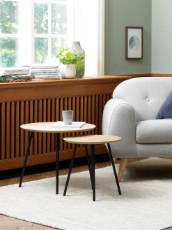 NYBOBout de canapé NYBO Ø40 coloris chêne chaud/noir-JYSK Discount