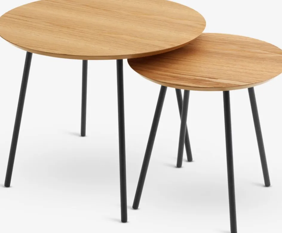 NYBOBout de canapé NYBO Ø40 coloris chêne chaud/noir-JYSK Discount