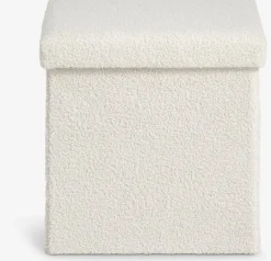 NYSTEDPouf NYSTED 38x38 a/rangement tissu teddy blanc cassé-JYSK Hot