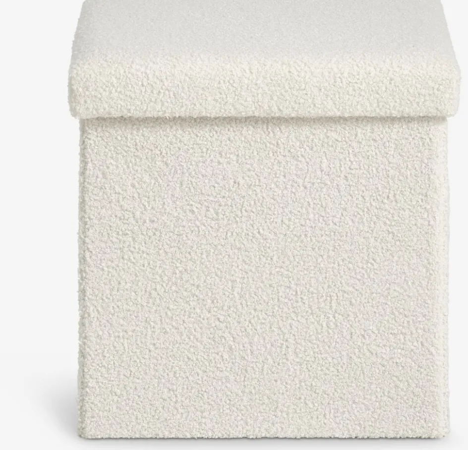 NYSTEDPouf NYSTED 38x38 a/rangement tissu teddy blanc cassé-JYSK Hot