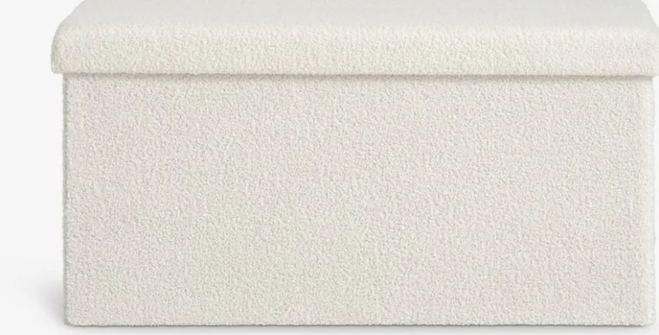 NYSTEDPouf NYSTED 76x38 a/rangement tissu teddy blanc cassé-JYSK