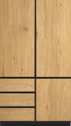 ODENSEArmoire ODENSE 120x210 3 portes 3 tiroirs coloris chêne-JYSK Sale