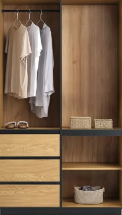 ODENSEArmoire ODENSE 120x210 3 portes 3 tiroirs coloris chêne-JYSK Sale