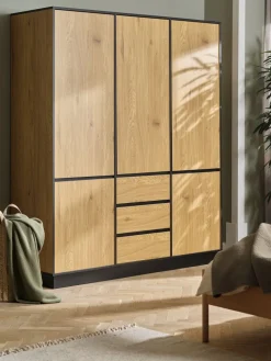 ODENSEArmoire ODENSE 179x210 5 portes 3 tiroirs coloris chêne-JYSK New