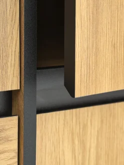 ODENSEArmoire ODENSE 179x210 5 portes 3 tiroirs coloris chêne-JYSK New